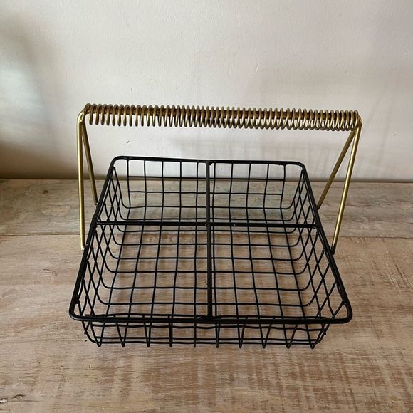 New Vintage Kitchen Caddy with Gold Handle - Picture 4 of 13